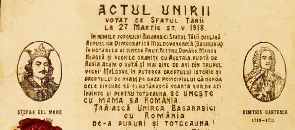 27 martie: 102 de ani de la Unirea Basarabiei cu România